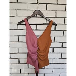 Peach Love California Bicolor Body Suit Womens Large/ Medium